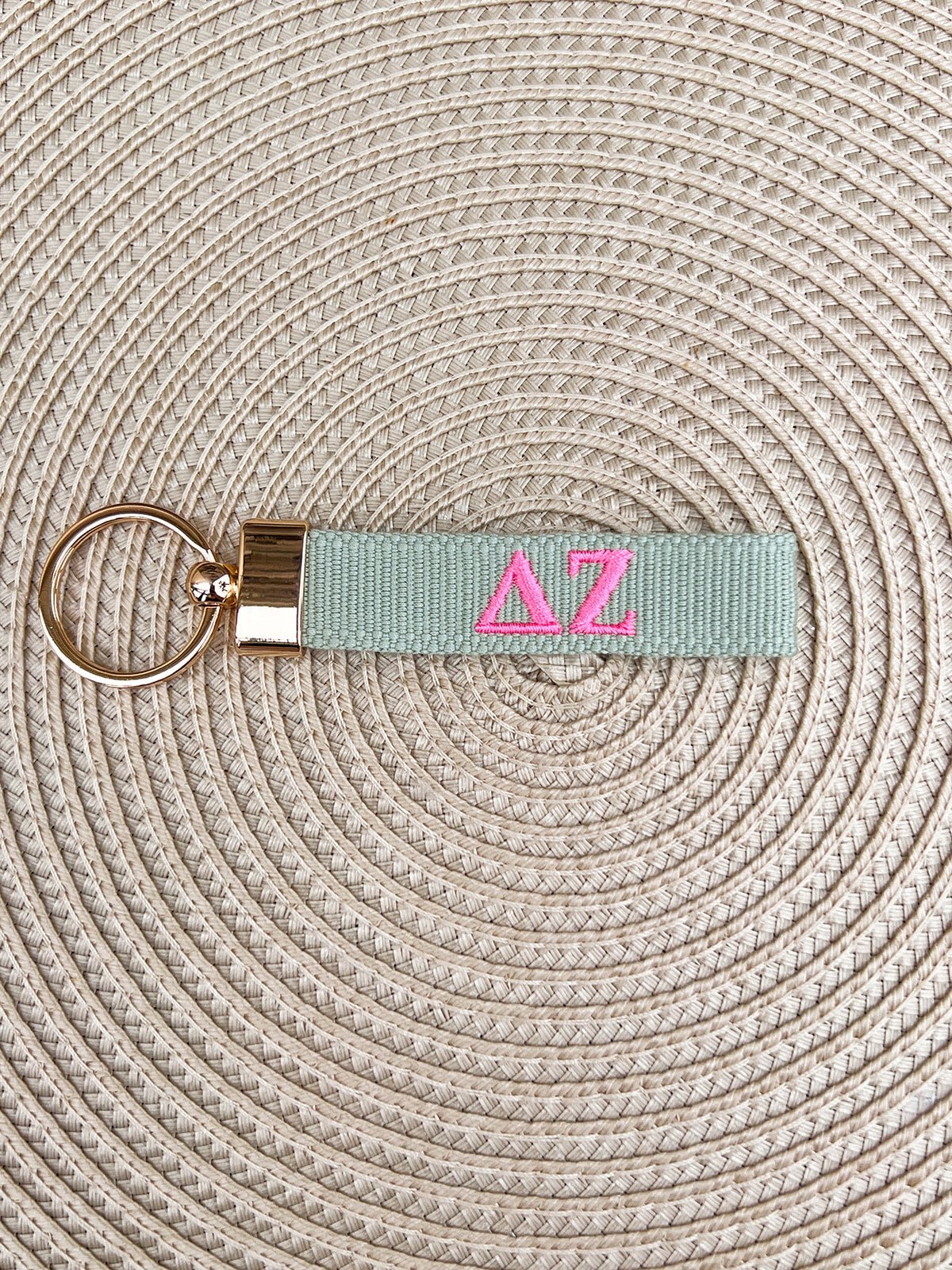 Delta Zeta Embroidered Keychain - The Pink Pineapple 850