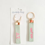 Delta Zeta Embroidered Keychain - The Pink Pineapple 850