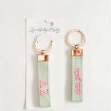 Delta Zeta Embroidered Keychain - The Pink Pineapple 850