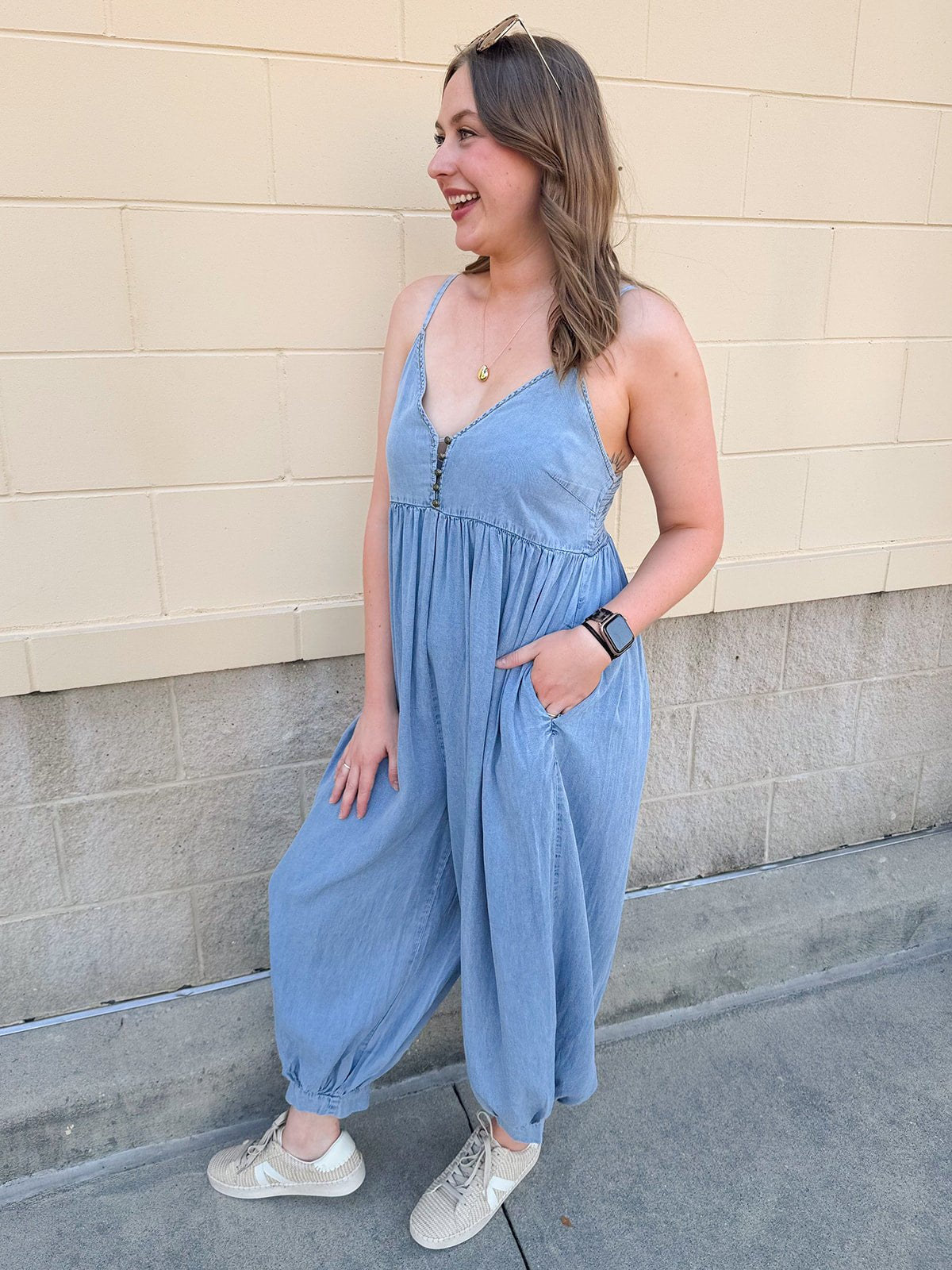 Denim Daydream Jumpsuit - The Pink Pineapple 850
