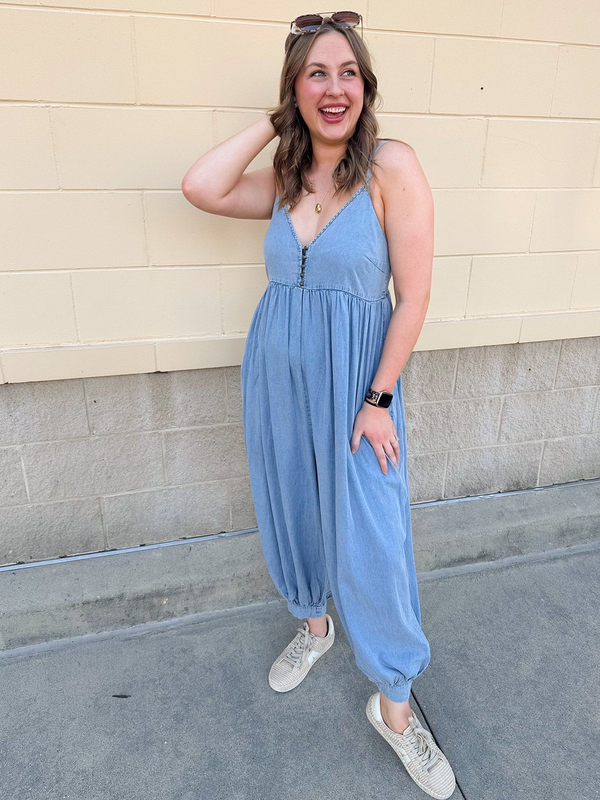 Denim Daydream Jumpsuit - The Pink Pineapple 850