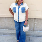 Denim Days Knit Top - The Pink Pineapple 850
