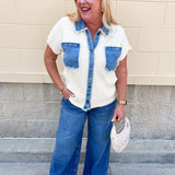 Denim Days Knit Top - The Pink Pineapple 850