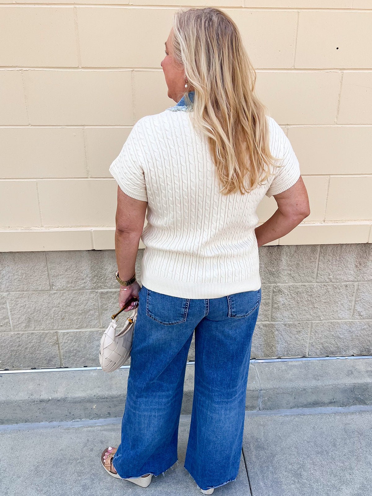 Denim Days Knit Top - The Pink Pineapple 850