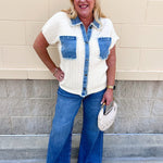 Denim Days Knit Top - The Pink Pineapple 850