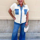 Denim Days Knit Top - The Pink Pineapple 850