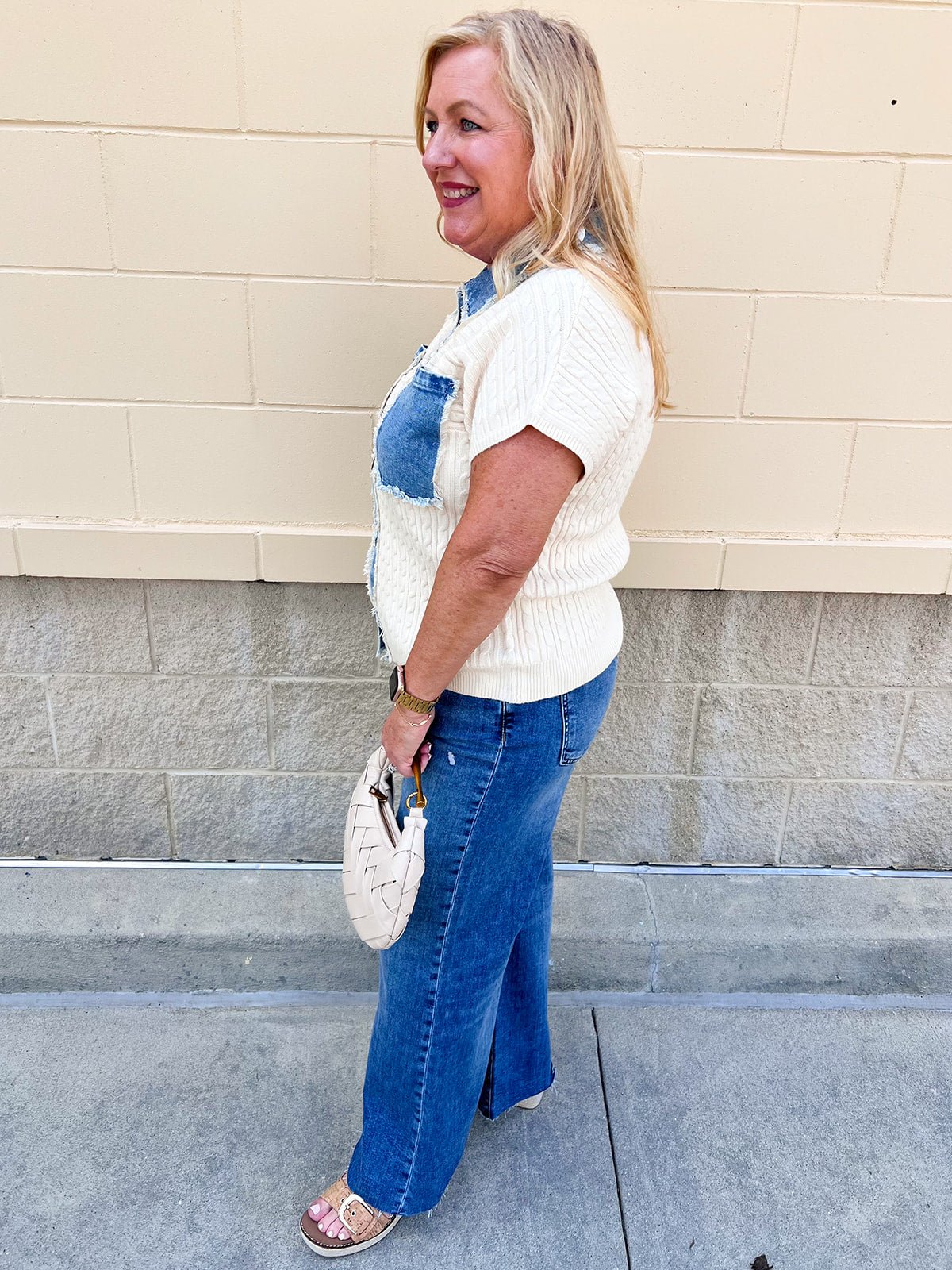 Denim Days Knit Top - The Pink Pineapple 850