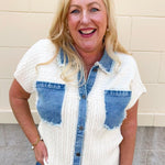 Denim Days Knit Top - The Pink Pineapple 850