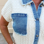 Denim Days Knit Top - The Pink Pineapple 850