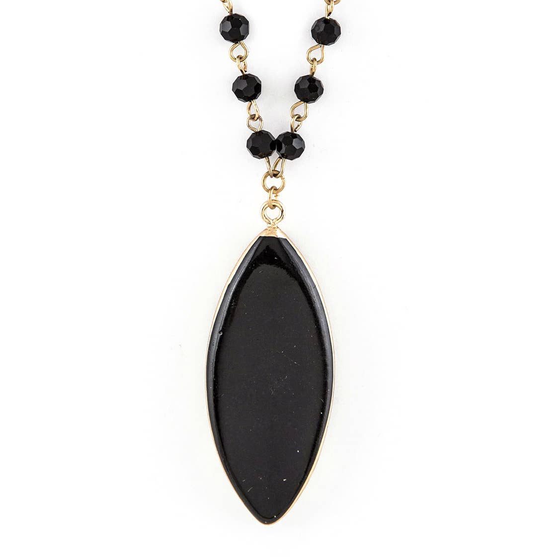 Dianna Precious Stone Pendant Necklace in Black - The Pink Pineapple 850