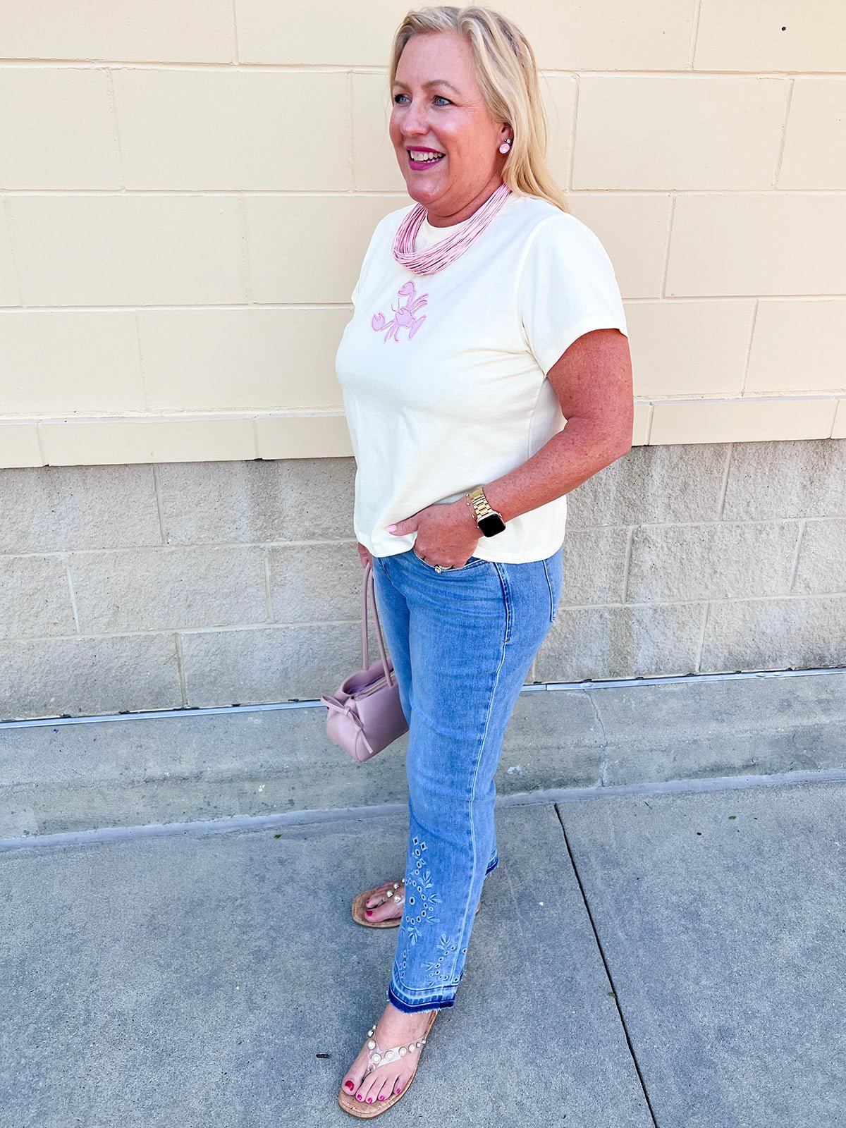 Dockside Darling Lobster Patch Tee in Butter Yellow - The Pink Pineapple 850