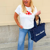 Dockside Darling Lobster Patch Tee in Off White - The Pink Pineapple 850