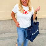 Dockside Darling Lobster Patch Tee in Off White - The Pink Pineapple 850
