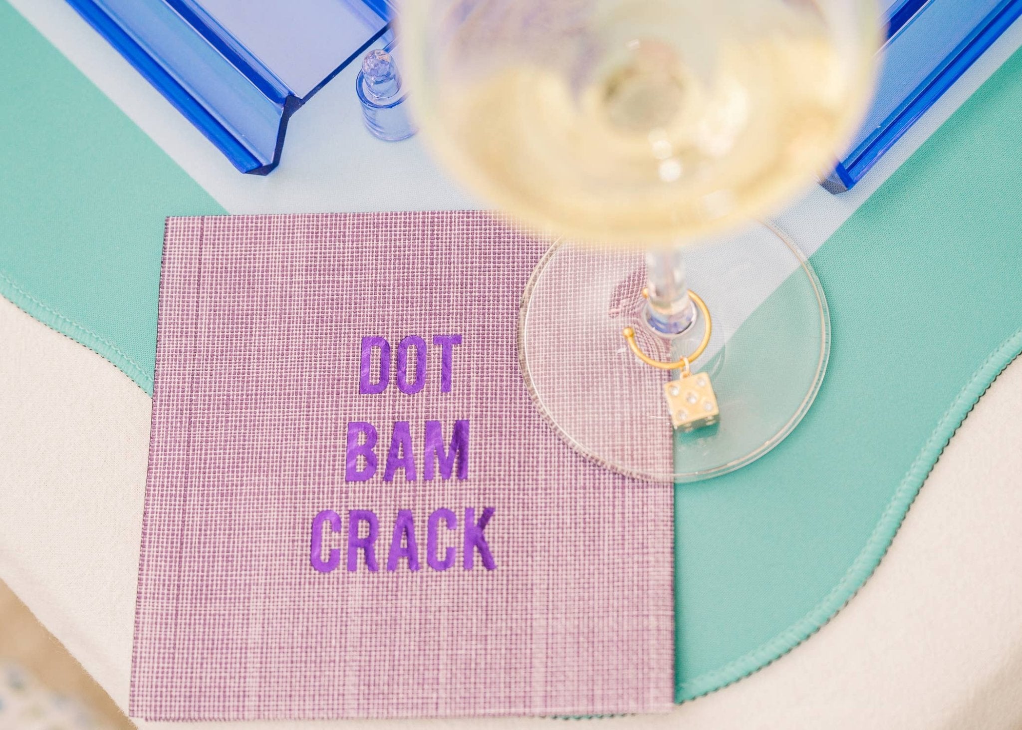 Dot Bam Crack Mahjong Cocktail Napkins - The Pink Pineapple 850