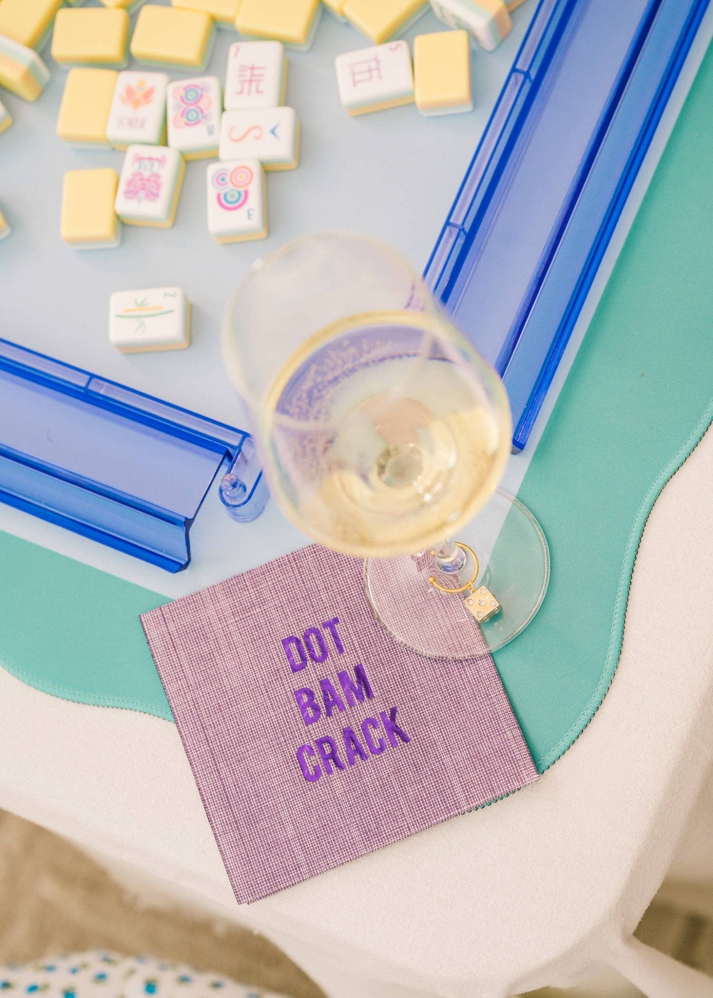 Dot Bam Crack Mahjong Cocktail Napkins - The Pink Pineapple 850