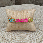 Dot Crack Bam Cursive Enamel Mahjong Hinge Bangle - The Pink Pineapple 850