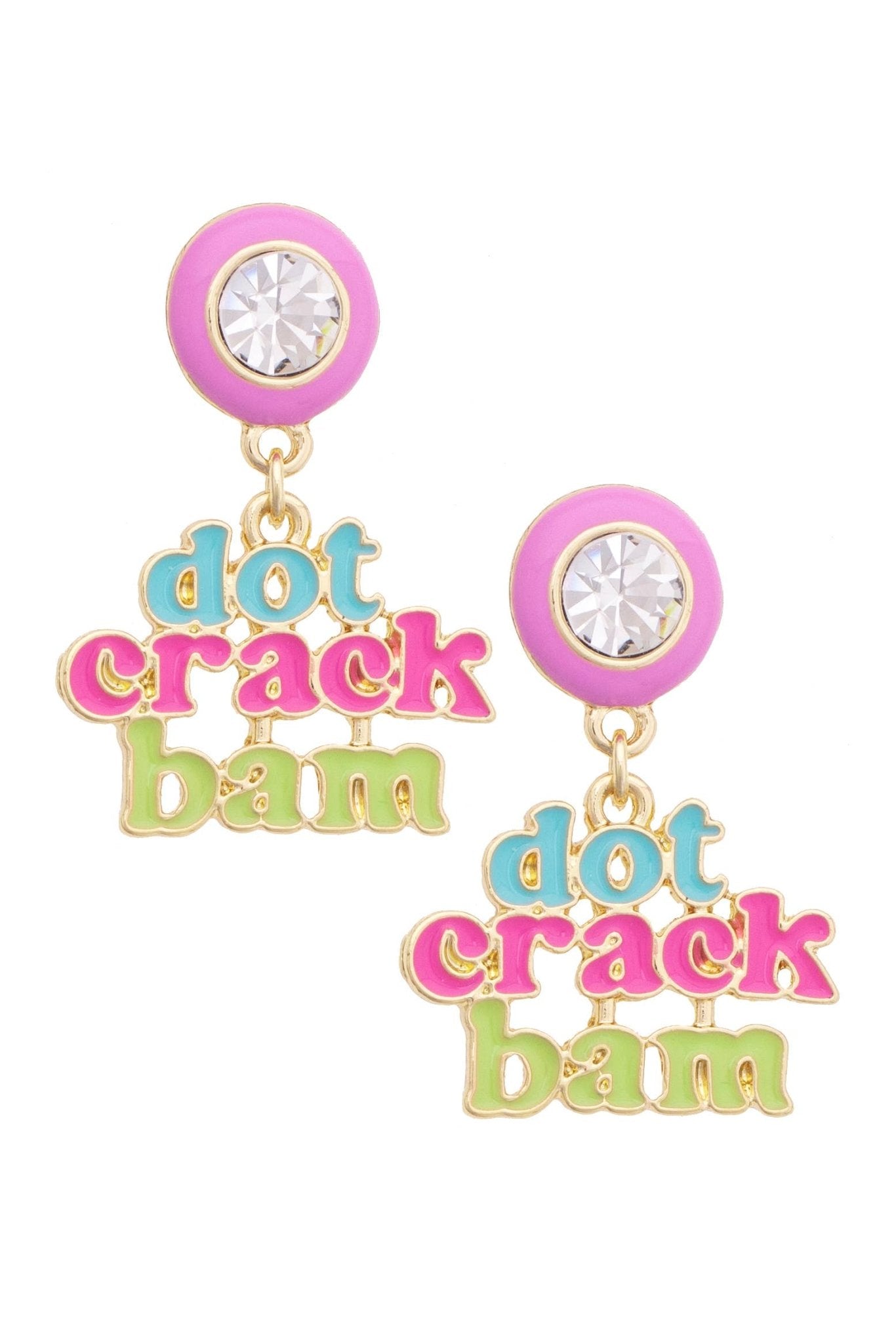 Dot Crack Bam Enamel Bezel Earrings in Lilac - The Pink Pineapple 850