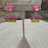 Dot Crack Bam Enamel Bezel Earrings in Lilac - The Pink Pineapple 850