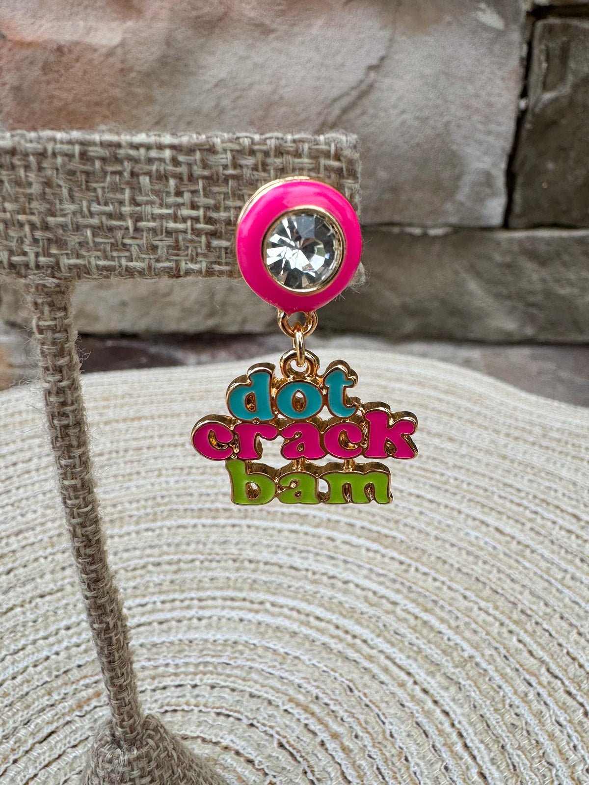 Dot Crack Bam Enamel Bezel Earrings in Lilac - The Pink Pineapple 850
