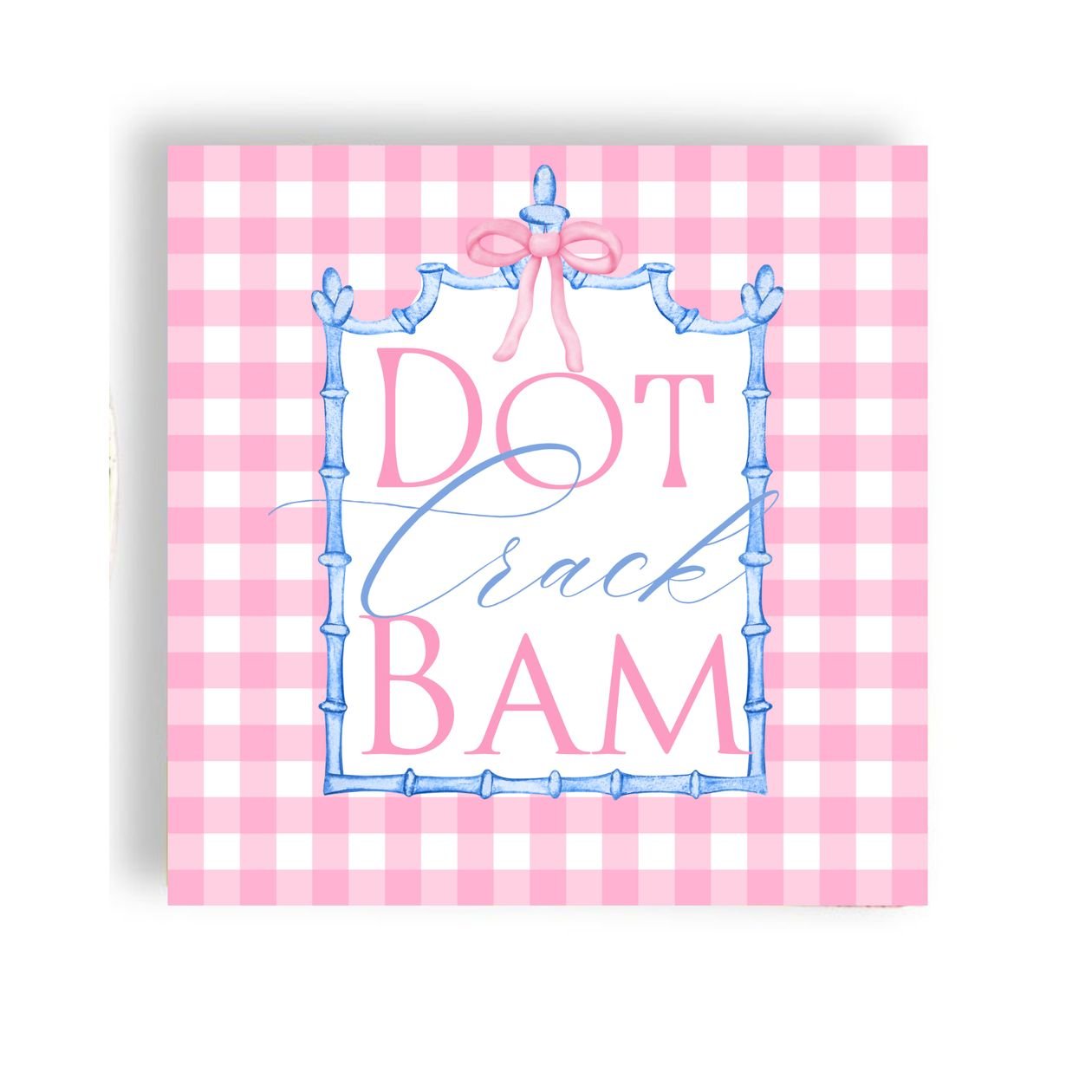Dot Crack Bam Gingham Cocktail Napkins - The Pink Pineapple 850