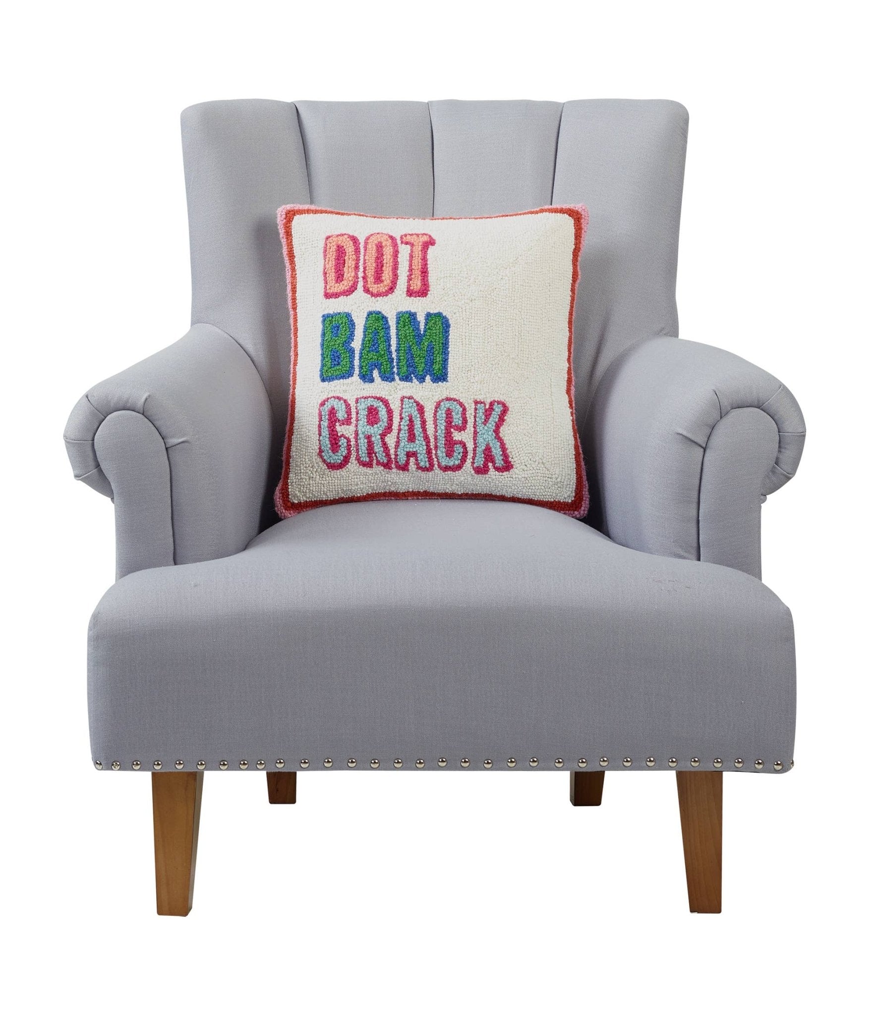 Dot Crack Bam Hooked Accent Pillow - The Pink Pineapple 850