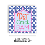 Dot, Crack, Bam Mahjong Blue Tiles Cocktail Napkins - The Pink Pineapple 850