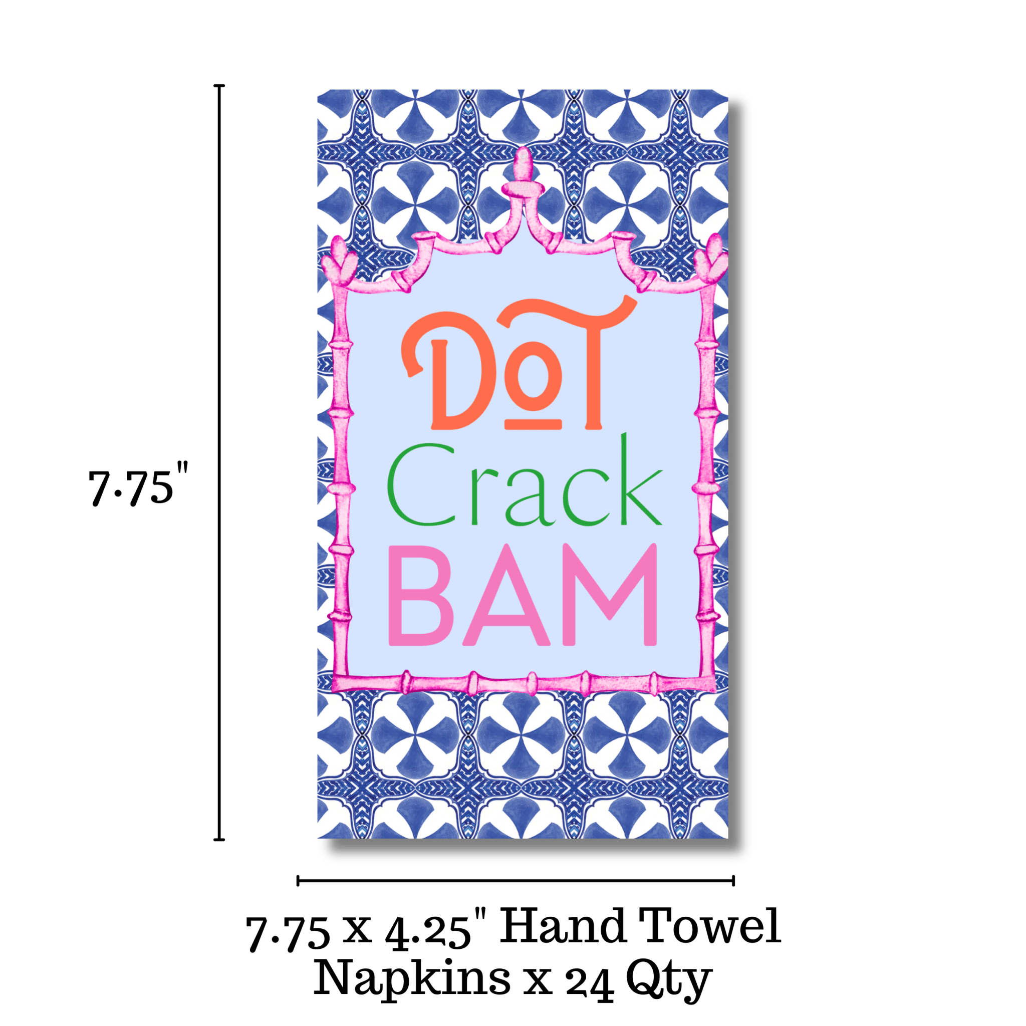 Dot, Crack, Bam Mahjong Blue Tiles Guest Towels - The Pink Pineapple 850