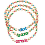 Dot Crack Bam Rainbow Ball Bead Bracelet Set - The Pink Pineapple 850
