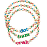 Dot Crack Bam Rainbow Ball Bead Bracelet Set - The Pink Pineapple 850