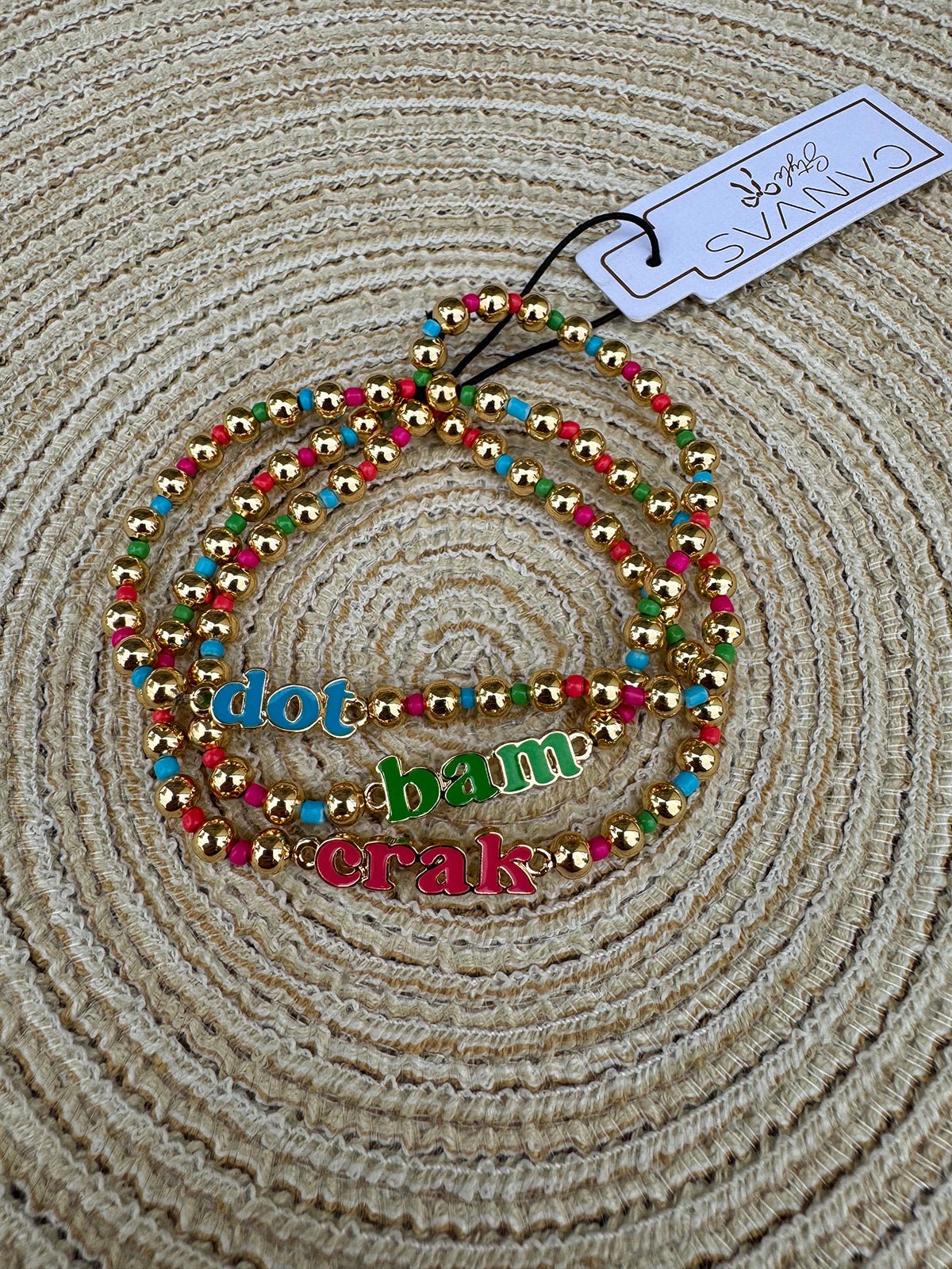 Dot Crack Bam Rainbow Ball Bead Bracelet Set - The Pink Pineapple 850
