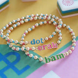 Dot Crack Bam Rainbow Ball Bead Bracelet Set - The Pink Pineapple 850
