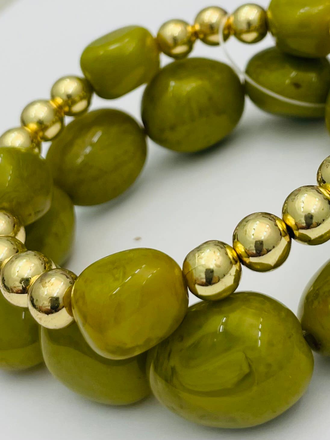 Double Stone Stack in Pistachio &amp; Gold - The Pink Pineapple 850