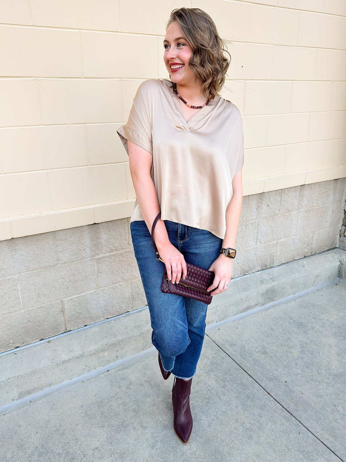 Driftwood Silk Touch Blouse in Coco - The Pink Pineapple 850