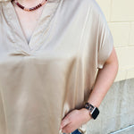 Driftwood Silk Touch Blouse in Coco - The Pink Pineapple 850