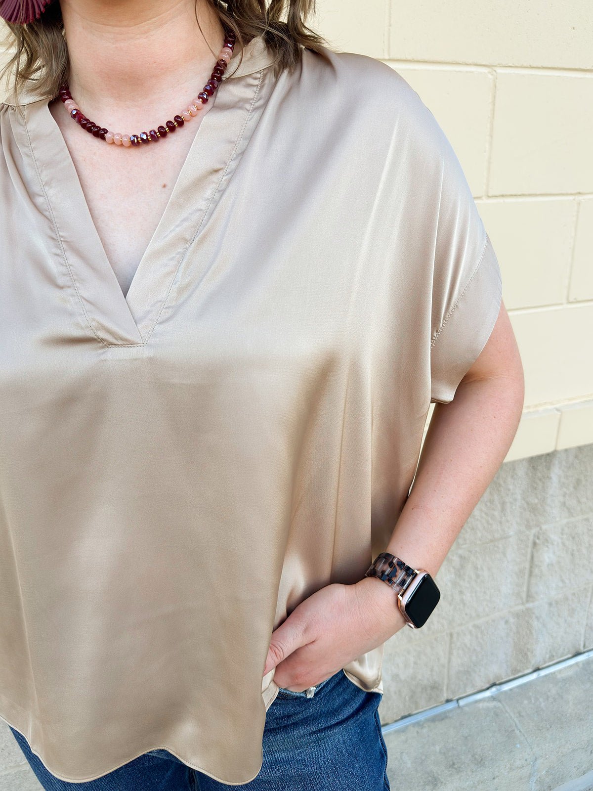 Driftwood Silk Touch Blouse in Coco - The Pink Pineapple 850