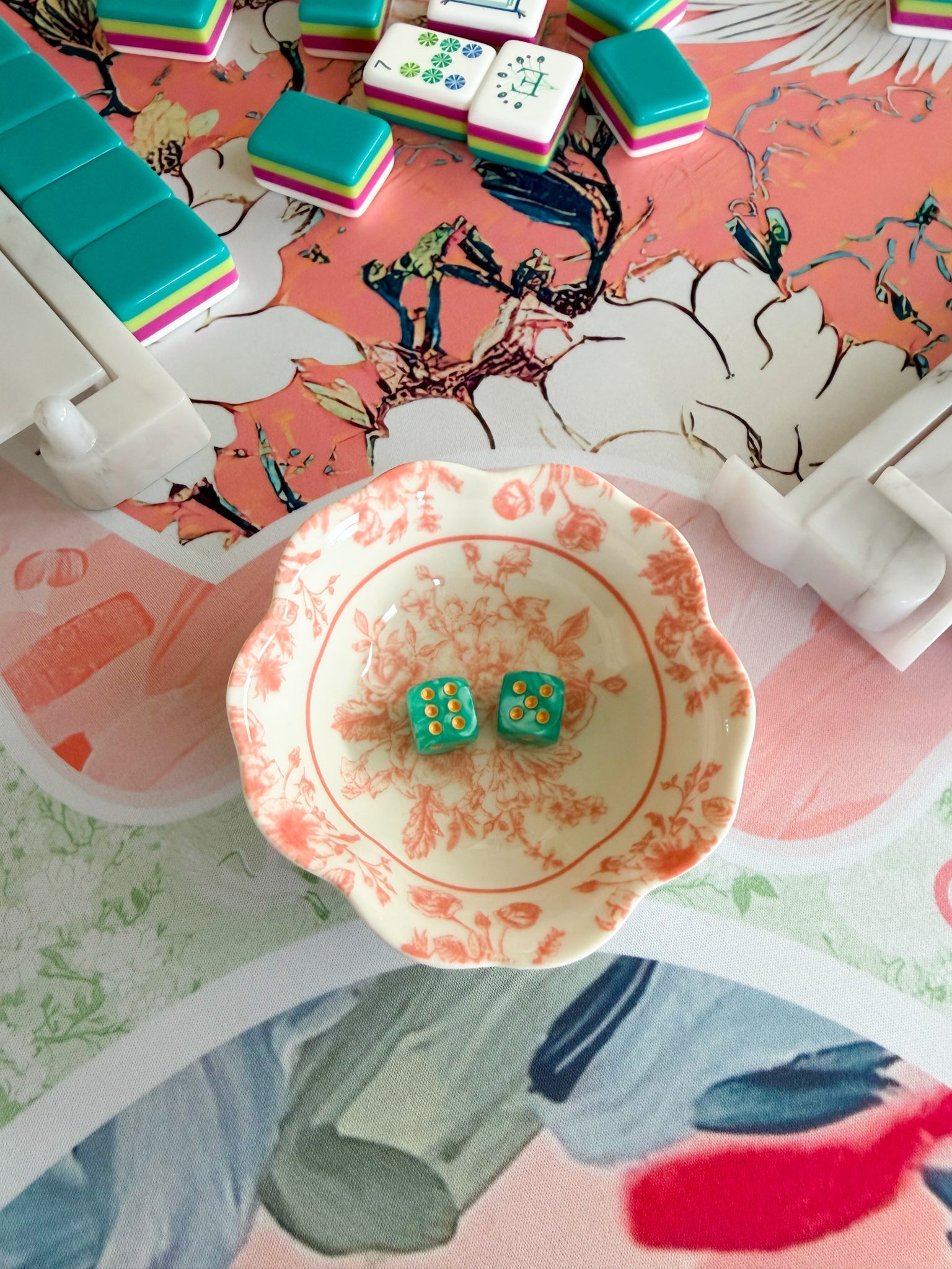 Duchess Mint Mini Mahjong Dice - The Pink Pineapple 850
