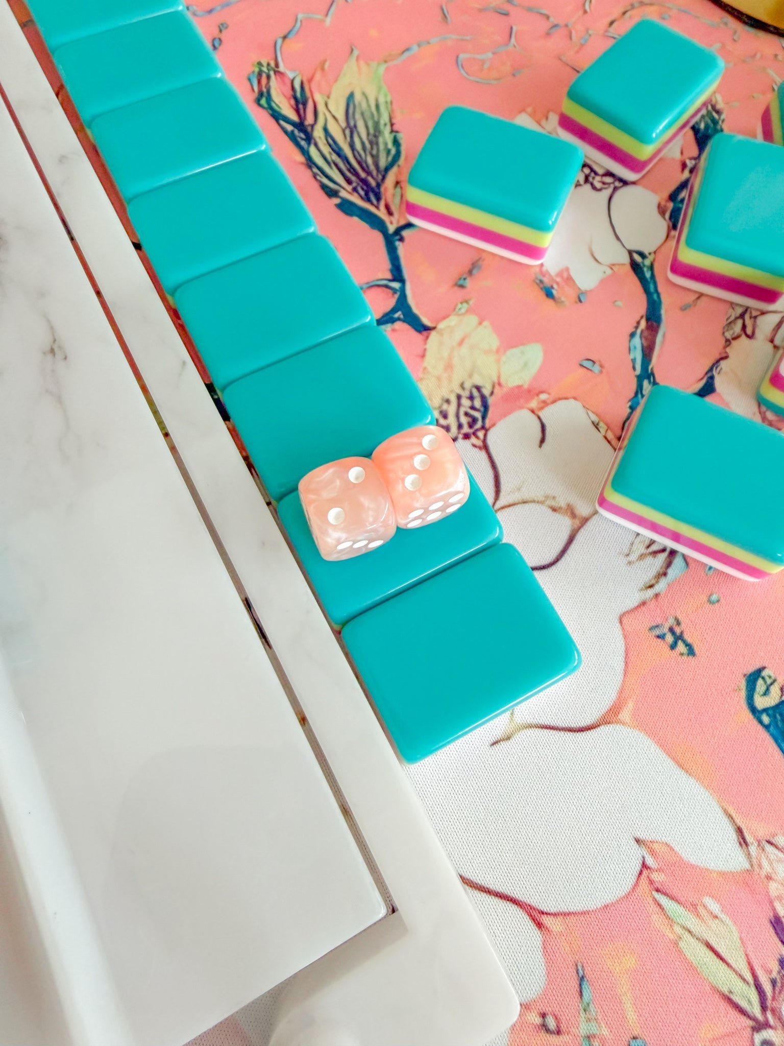 Duchess Peach Mini Mahjong Dice - The Pink Pineapple 850