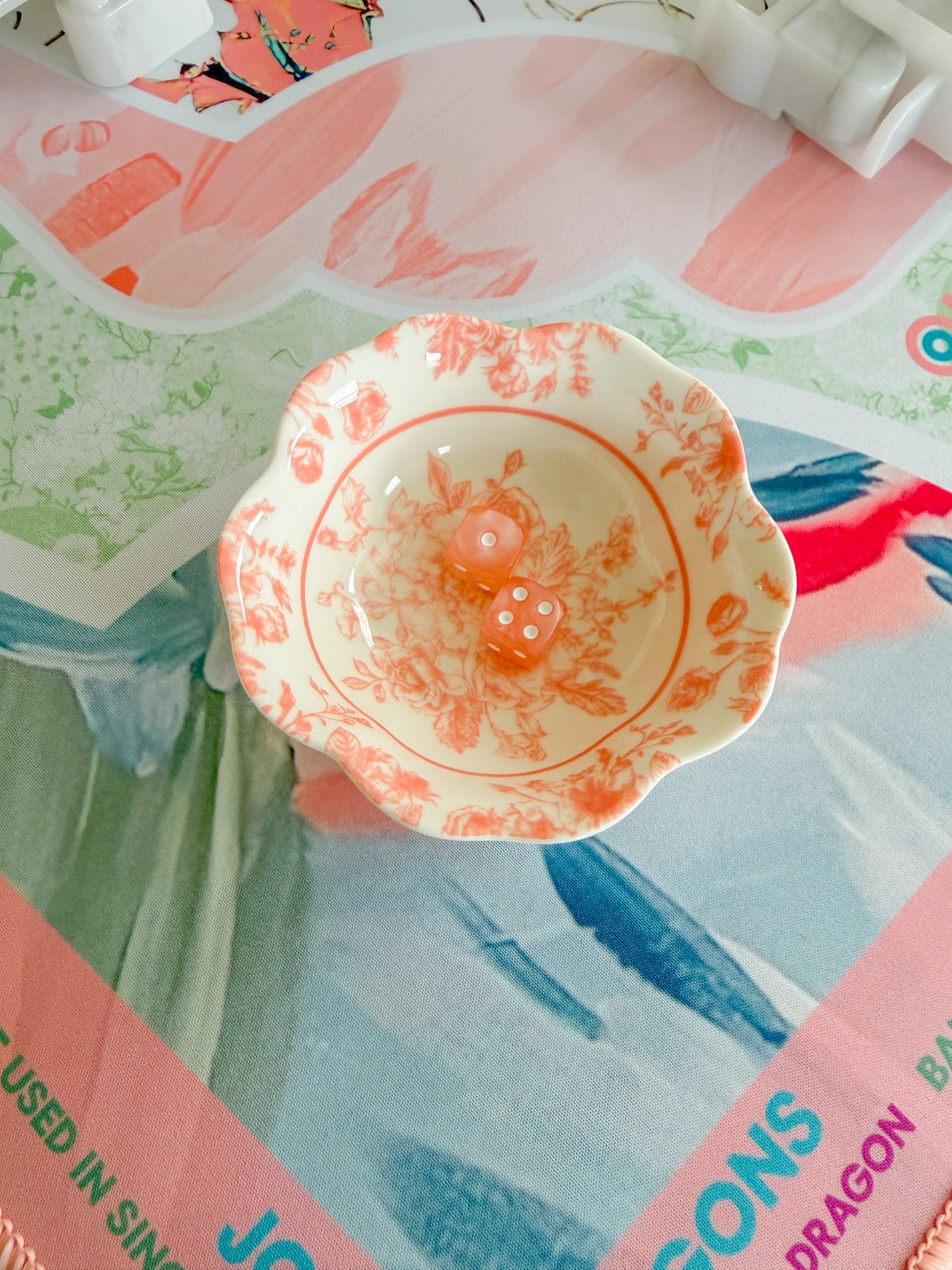 Duchess Peach Mini Mahjong Dice - The Pink Pineapple 850