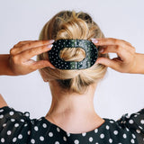 [Teleties] Flat Round Hair Clip | Black Polka Dot Party | Large