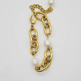 Chunky Chain Bracelet With Pearls