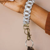 Brown Checkered Keychain