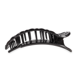 [TELETIES] Flat Round Hair Clip – Large Jet Black Quilted