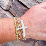 [Easton Elle] Adjustable Pearl Cross Bracelet - The Pink Pineapple 850