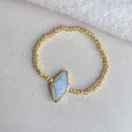 [Easton Elle] Aquamarine Stone Stretch Beam Bracelet - The Pink Pineapple 850