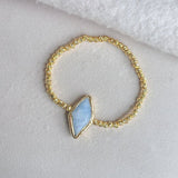 [Easton Elle] Aquamarine Stone Stretch Beam Bracelet - The Pink Pineapple 850