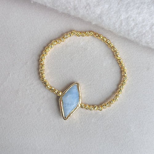 [Easton Elle] Aquamarine Stone Stretch Beam Bracelet - The Pink Pineapple 850