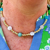 [Easton Elle] Beam Multi Stone Necklace - The Pink Pineapple 850