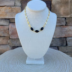 [Easton Elle] Black Onyx Diamond Stone Necklace - The Pink Pineapple 850