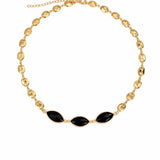 [Easton Elle] Black Onyx Diamond Stone Necklace - The Pink Pineapple 850