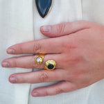 [Easton Elle] Black Onyx Pearl Curl Ring - The Pink Pineapple 850